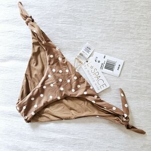 Golden Tan Light Brown Polka Dot Bikini Bottom